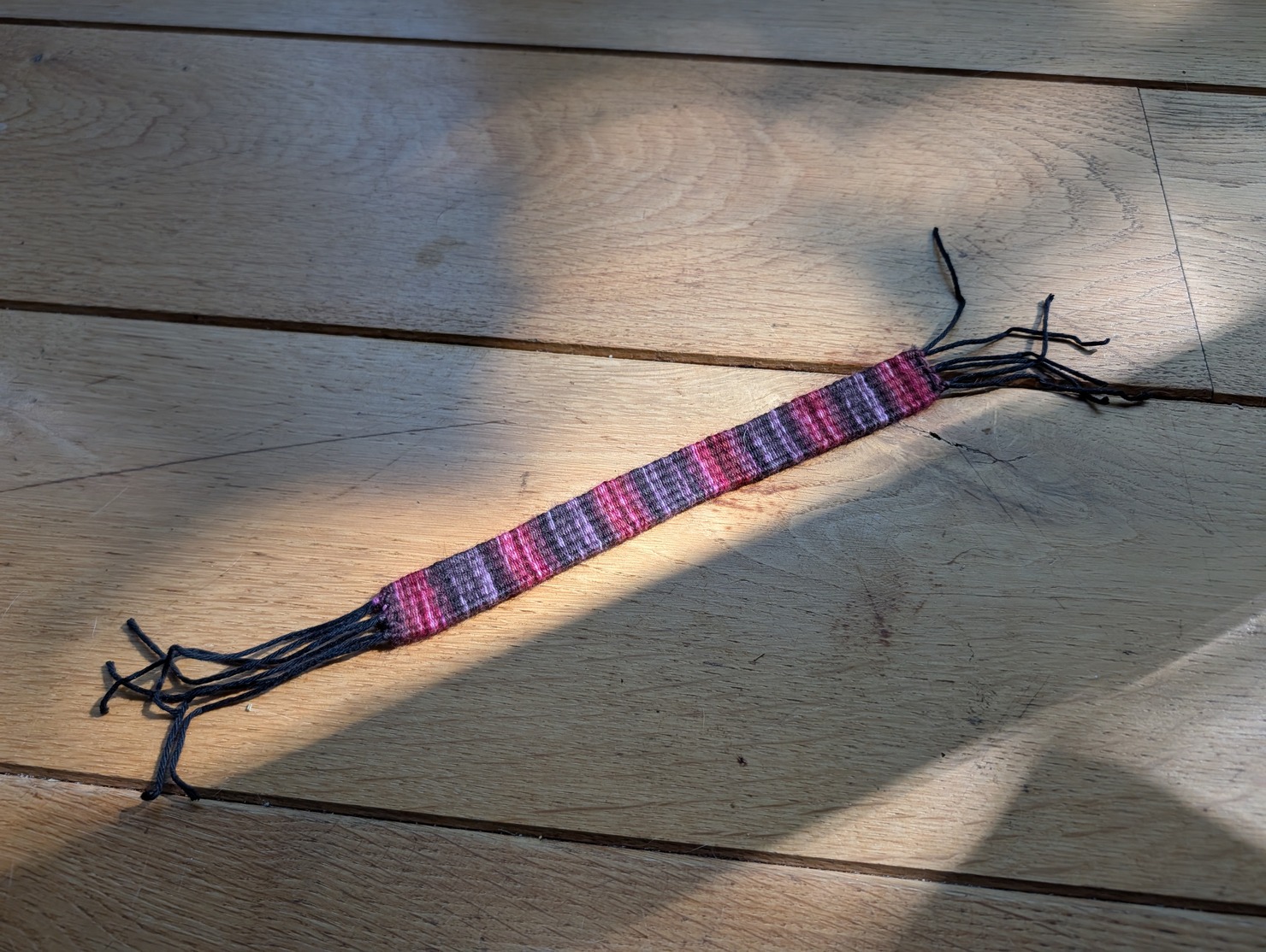 photo of hem-stitched weave off the loom