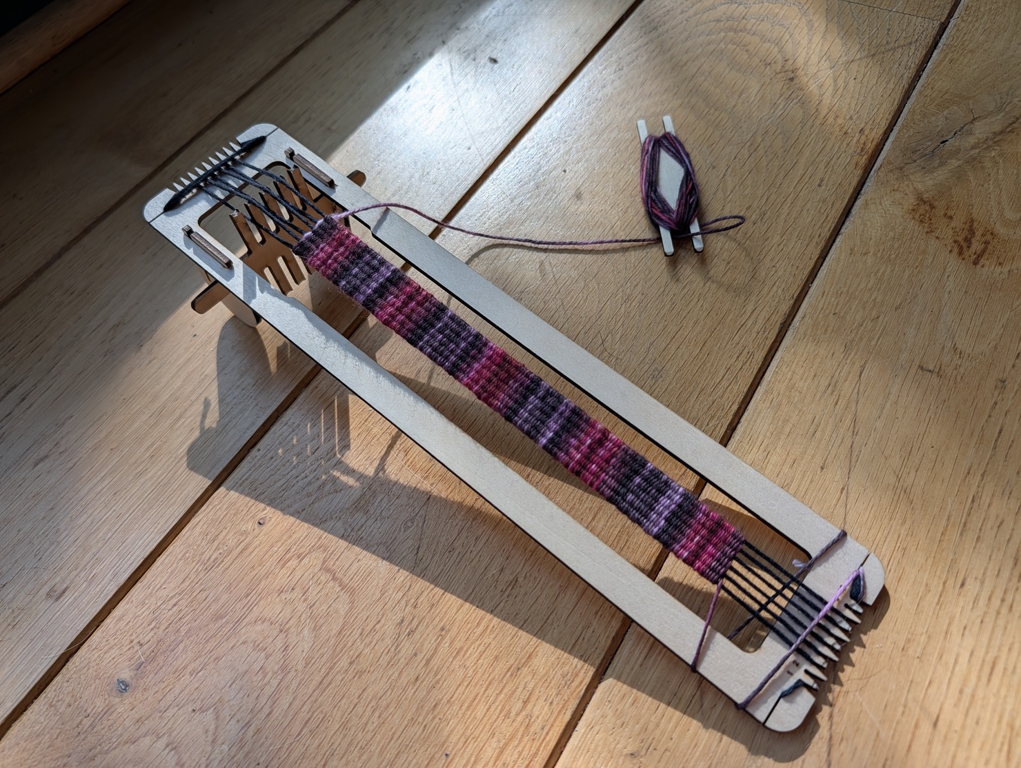 photo of completed weave still on the loom