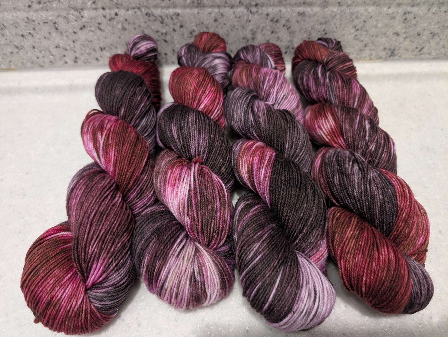 photo of Raspberry Mocha Swirl yarn from Twisted Suset Sisters